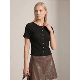 Sinsay Bluza kratkih rukava s ukrasnim gumbima Cijene