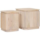  Set ručno rađenih bočnih stolova 2 pcs Bijela 45 x 45 x 45 cm | Shoptok.si