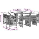 vidaXL Vrtna jedilna garnitura 9-delna z blazinami črn poli ratan | Shoptok.si