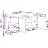  Haldna klop z blazino Enobarvno Sonoma hrast 100 x 38 x 46 cm, (5000160680) | Shoptok.si