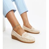 Gemre Light beige suede wedge loafers Sakena | Shoptok.si
