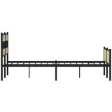 Metalni Kovinski posteljni okvir brez vzmetnice sonoma hrast 200x200 cm, (21608638) | Shoptok.si
