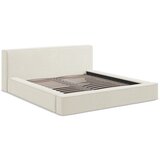 Makamii Krem tapecirani bračni krevet s prostorom za odlaganje i letvičastim okvirom 140x200 cm Noho - | shoptok.hr