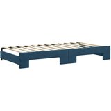  Dnevni krevet na razvlačenje i madraci plavi 100x200 cm baršun | shoptok.hr