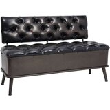 vidaXL Klop za shranjevanje z naslonjalom 110 cm črno umetno usnje | Shoptok.si