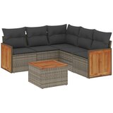  6-dijelni set vrtnih sofa od poliratana s jastucima sivi | shoptok.hr