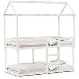 vidaXL Pograd s streho bel 90x190 cm trdna borovina | Shoptok.si