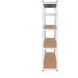 Rebel RB-1251 – Metalni skladišni regal s 5 polica, 180 × 90 × 40 cm, nosilnost 750 kg, srebrna | Shoptok.si