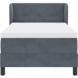 vidaXL Krevet s Box Springom i Madracem Tamnosiva 90x200 cm Baršun | shoptok.hr