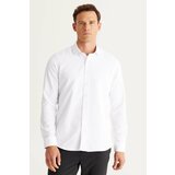 AC&Co / Altınyıldız Classics Men's White Slim Fit Slim Fit Italian Collar Dobby Shirt. Cene
