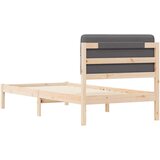 Posteljni okvir z oblazinjenim vzglavjem Temno siva 75 x 190 cm, (5000101830) | Shoptok.si