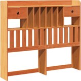 Maison Chic posteljno vzglavje - vzglavna omarica - nočna omarica s predelki voščeno rjava 135 cm trdna borovina, (21709047) Cene