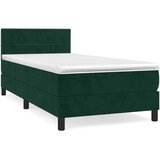Box spring krevet s madracem tamnozeleni 90x190 cm baršunasti | shoptok.hr