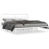 Metalni okvir za krevet s uzglavljem bijeli 200x200 cm | shoptok.hr