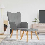 vidaXL stol za sproščanje s stolčkom svetlo sivo blago | Shoptok.si