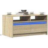vidaXL Klubska mizica z LED lučkami sonoma hrast inženirski les | Shoptok.si