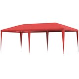 Šator za zabave Crvena 600 x 300 x 255 cm PE i čelik | shoptok.hr