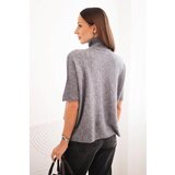 Kesi Włoski Women's short-sleeve loose-fit sweater gray | Shoptok.si