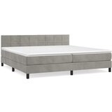 The Living Store Box spring postelja z vzmetnico svetlo siva 200x200 cm žamet - Box Spring Postelja, (21489500) | Shoptok.si
