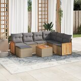  8-dijelni set vrtnih sofa od poliratana s jastucima bež | shoptok.hr