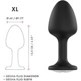 Dorcel Geisha Plug Diamond XL - analni dildo od bijelog kamena (crni) | shoptok.hr