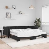  Dnevni krevet na razvlačenje s madracima crni 100x200 cm baršun | shoptok.hr