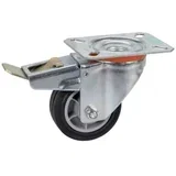 716842 TPE okretni kotač 80x25mm, Rola, total lock, ploča 100x85mm, PP obod sivi, Trkr. 50 kg