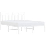  Metalni okvir za krevet s uzglavljem bijeli 135x190 cm | shoptok.hr