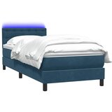 Box Spring krevet s madracem i LED tamnoplavi 80x210 cm baršun | shoptok.hr