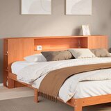 vidaXL Vzglavje s predelki voščeno rjavo 200 cm trdna borovina | Shoptok.si