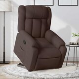  Naslonjač na podizanje tamnosmeđi od tkanine | shoptok.hr