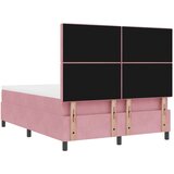 Box Spring Krevet s Madracem i Klupom Ružičasti 160x200 cm Baršun | shoptok.hr