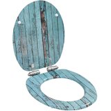 vidaXL Deska za WC školjko počasno zapiranje MDF dizajn starega lesa, (20823481) | Shoptok.si