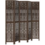  The Living Store Paravan 5-delni temno rjav trden les pavlovnije - Pregrada Za Prostor, (21494161) | Shoptok.si