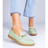 Gemre Green moccasins with a gold ornament Feola | Shoptok.si