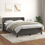  Box spring postelja z vzmetnico temno siva 140x200 cm žamet, (20726733) | Shoptok.si