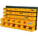  32-dijelni set kutija za pohranu sa zidnim pločama žuto-crni | shoptok.hr
