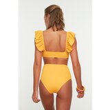 Trendyol Mustard Textured Cup Stitched Bikini Bottoms | shoptok.hr