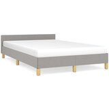 vidaXL Posteljni okvir z vzglavjem svetlo siv 120x190 cm tkanina | Shoptok.si