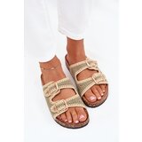 Boto Crochet Women's Sandals With Golden Buckles Green Fenira | shoptok.hr