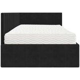 vidaXL Kotna postelja z vzmetnico z vzglavjem Črna 90 x 190 cm Žamet | Shoptok.si