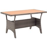 vidaXL vrtna miza siva 120x70x66 cm poli ratan Cene