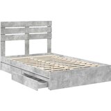 Postelja s shranjevanjem z vzglavjem Betonsko siva 135 x 190 cm, (5000106284) | Shoptok.si
