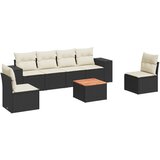 Maison Chic Seti vrtnega pohištva - Vrtna garnitura - Vrtni pohištvo set 7-delna z blazinami črn poli ratan, (21802177) | Shoptok.si