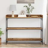  Konzolni stol s policom s pohranom Staro drvo 100 x 30 x 80 cm | shoptok.hr