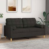 vidaXL Dvosjed s ukrasnim jastucima crni 140 cm od tkanine | shoptok.hr