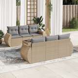 Maison Chic Seti vrtnega pohištva - Vrtna garnitura - Vrtni pohištvo set 7-delna z blazinami bež poli ratan, (21805664) | Shoptok.si
