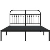 Metalni okvir za krevet s uzglavljem crni 140x200 cm | shoptok.hr