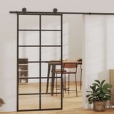  Drsna vrata ESG steklo in aluminij 90x205 cm črna, (20767238) Cene