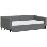  Dnevni krevet na razvlačenje tamnosivi 90 x 190 cm od tkanine | shoptok.hr